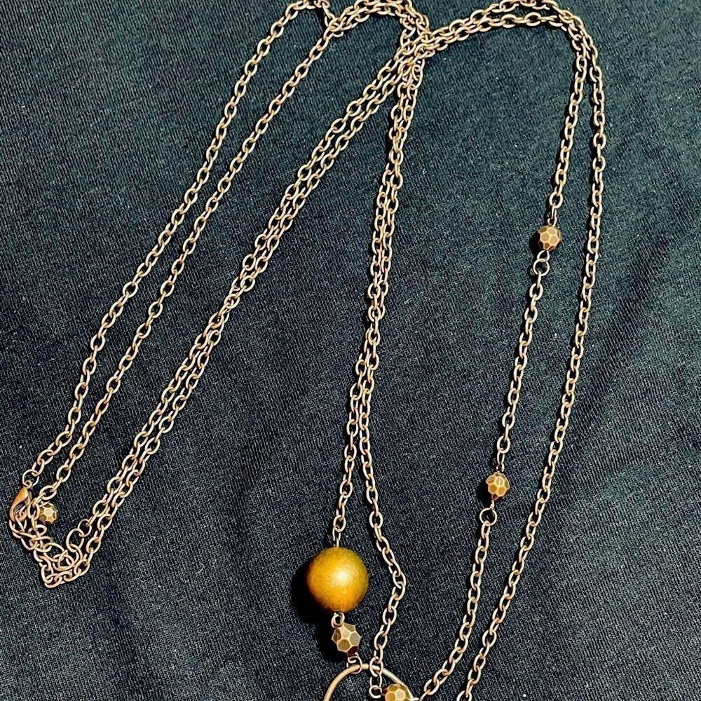 36" brushed brass colored necklace